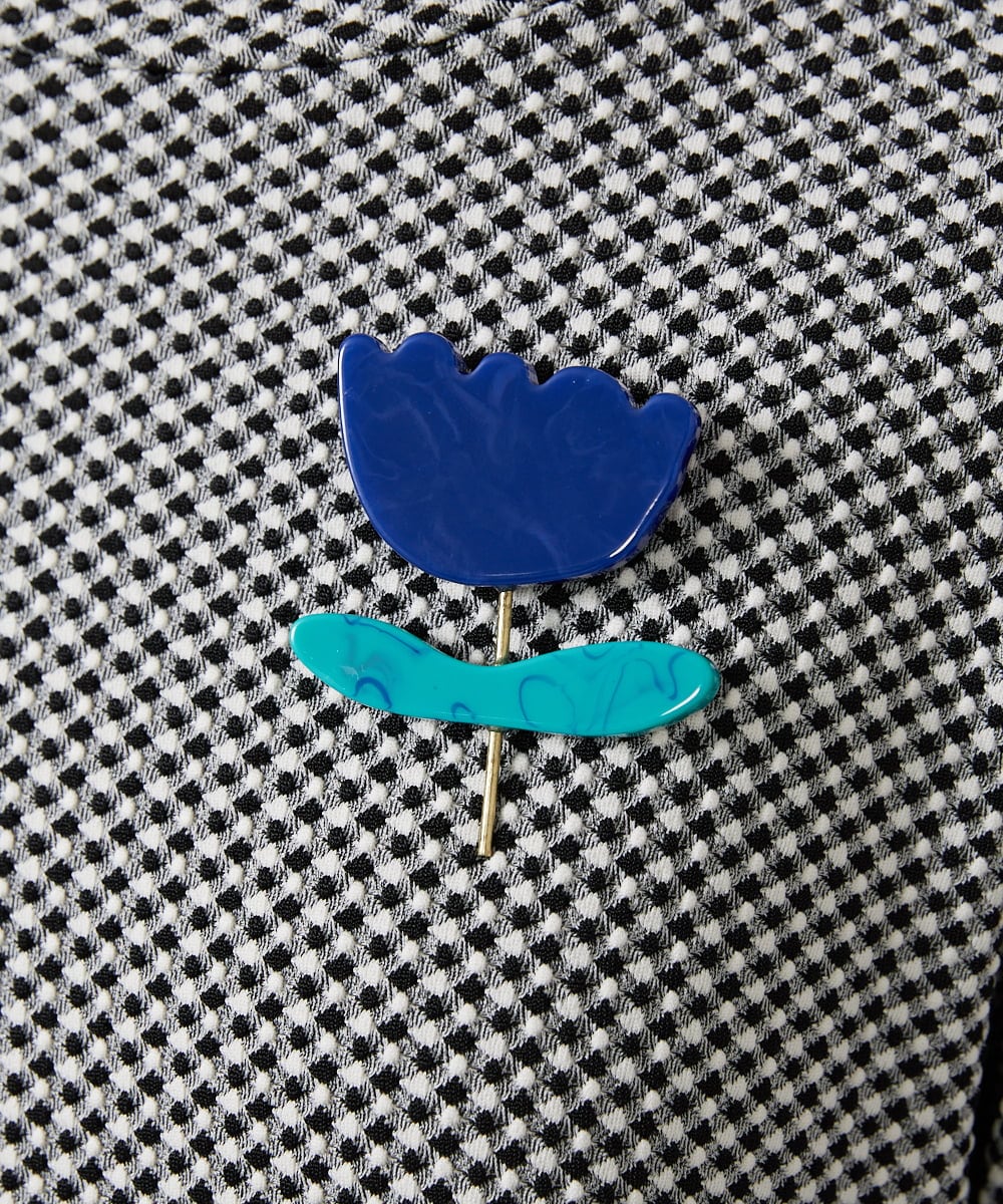 GG2DE30045 Jocomomola(ホコモモラ) フラワーモチーフブローチ ブルー