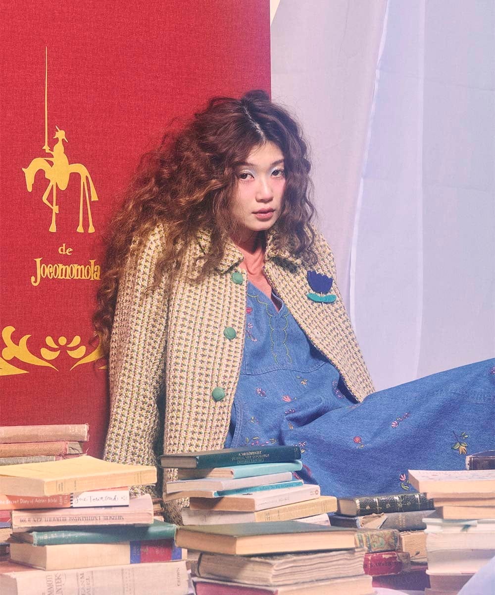 GG2DE30045 Jocomomola(ホコモモラ) フラワーモチーフブローチ ブルー