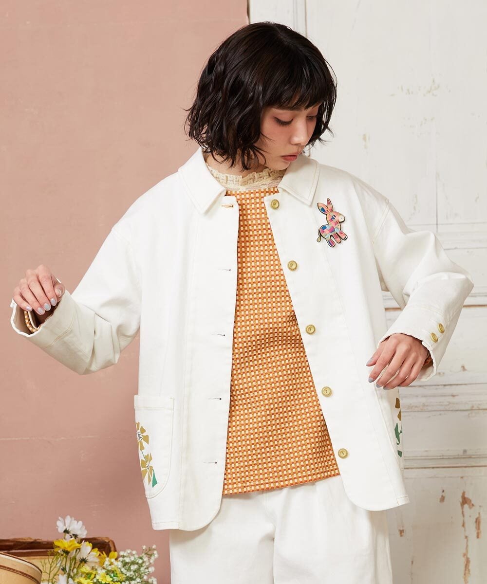 GG2DE31045 Jocomomola(ホコモモラ) ロバ インド刺繍ブローチ ピンク