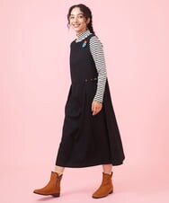 GG2JW31040 Jocomomola(ホコモモラ) フラワー刺繍デザインブローチ ブラック