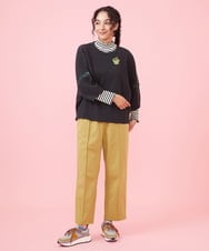 GG2JW33040 Jocomomola(ホコモモラ) ネコップデザイン刺繍ブローチ グリーン