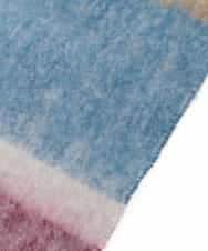 GG3AD33100 Jocomomola(ホコモモラ) 配色ボーダーデザインウールマフラー グリーン