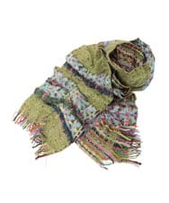 GG3AD34130 Jocomomola(ホコモモラ) MIXヤーンシャーリングデザインマフラー オレンジ