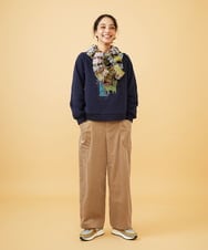 GG3AD34130 Jocomomola(ホコモモラ) MIXヤーンシャーリングデザインマフラー オレンジ