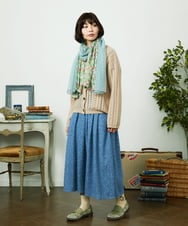 GG3CD30130 Jocomomola(ホコモモラ) フラワーレースドッキングストール ライトブルー