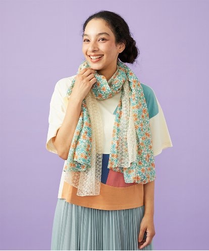 GG3CD30130 Jocomomola フラワーレースドッキングストール