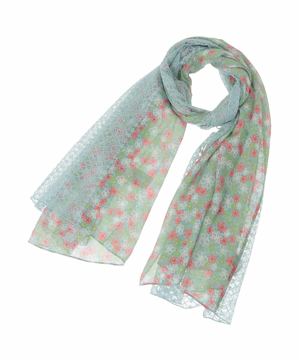 GG3CD30130 Jocomomola(ホコモモラ) フラワーレースドッキングストール ライトブルー