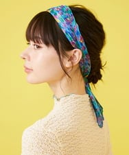GG3DA30090 Jocomomola(ホコモモラ) 水彩タッチプリーツスカーフ ライトブルー
