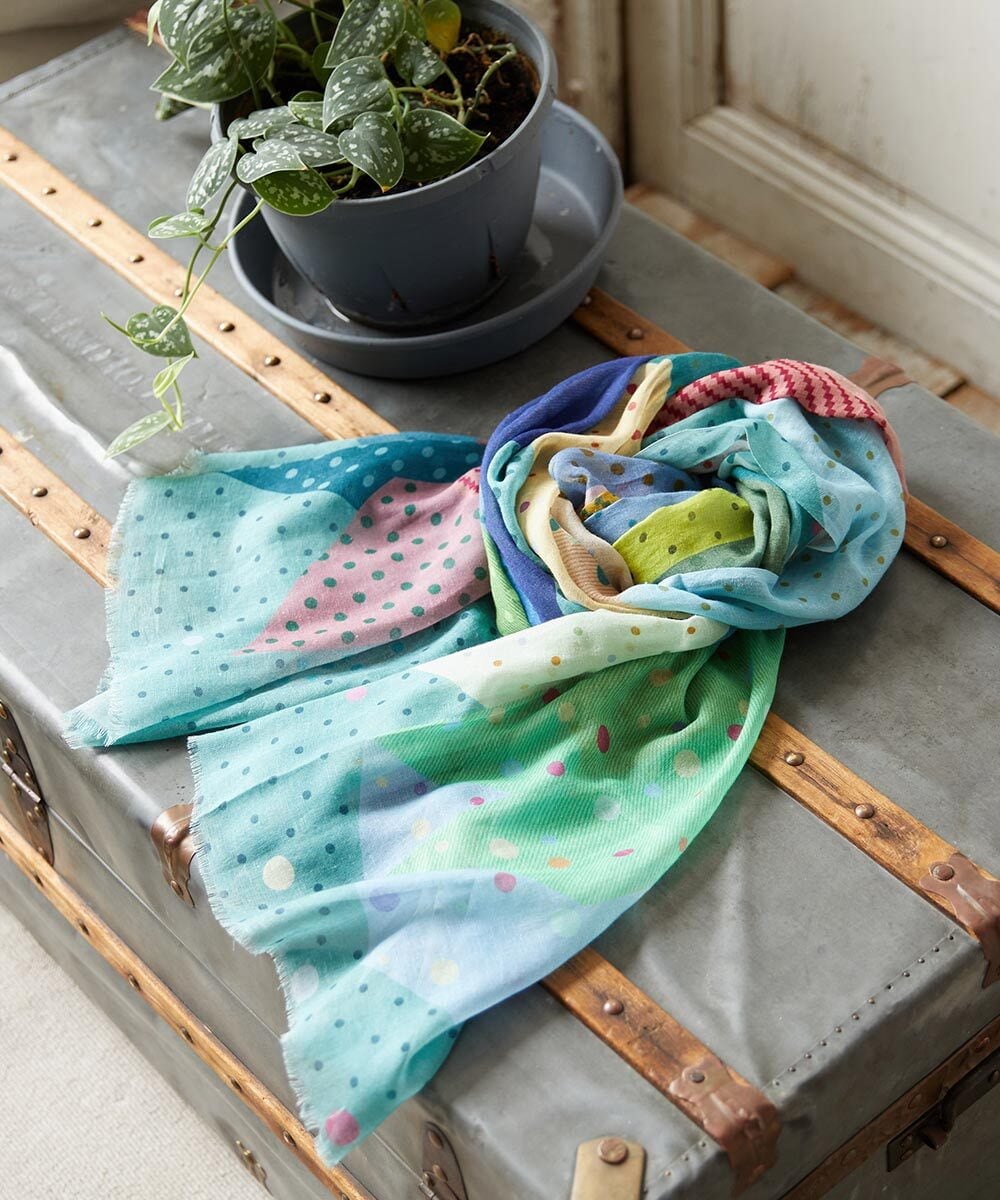 GG3DD30110 Jocomomola(ホコモモラ) ドットコットンストール ライトブルー