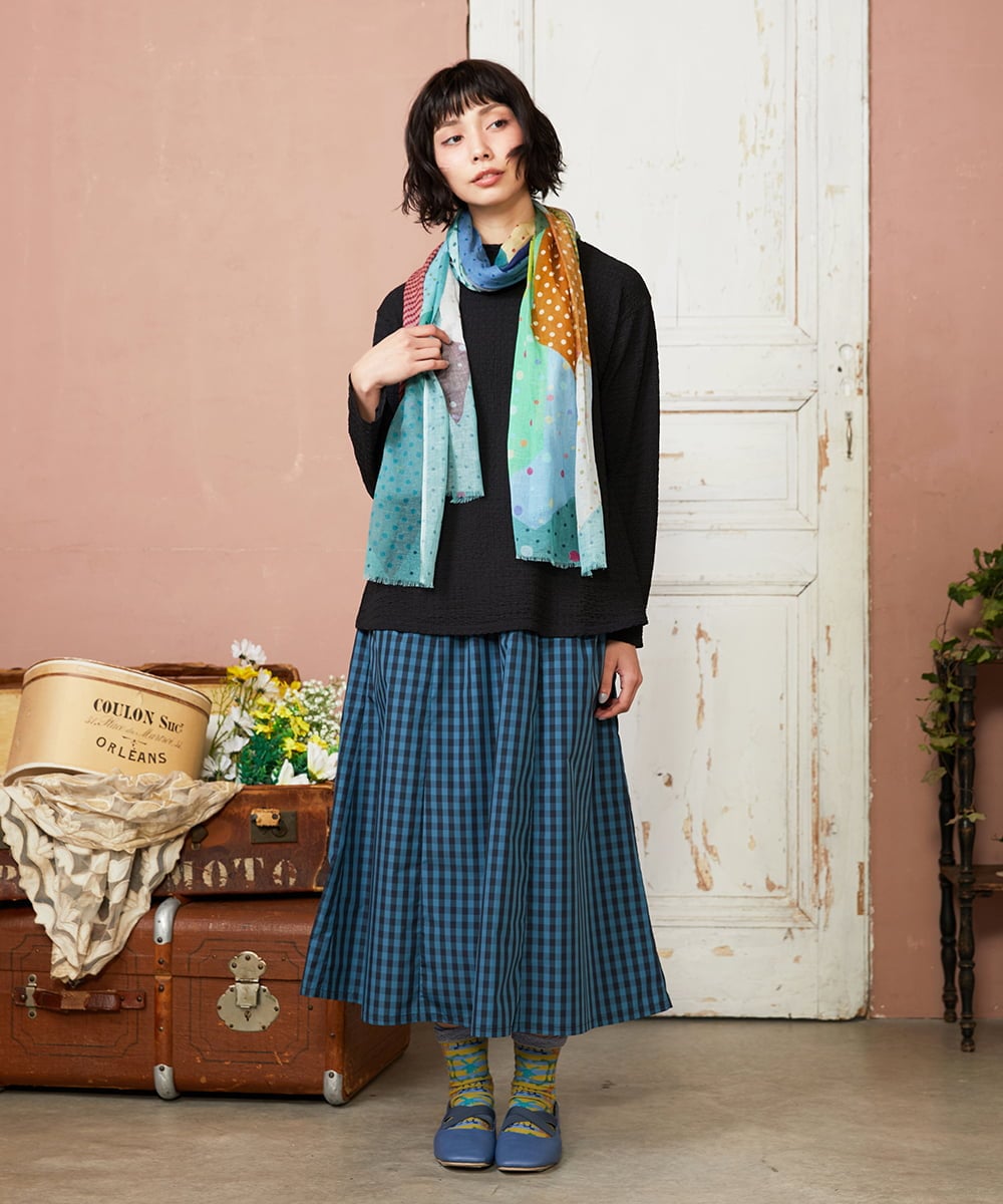 GG3DD30110 Jocomomola(ホコモモラ) ドットコットンストール ライトブルー