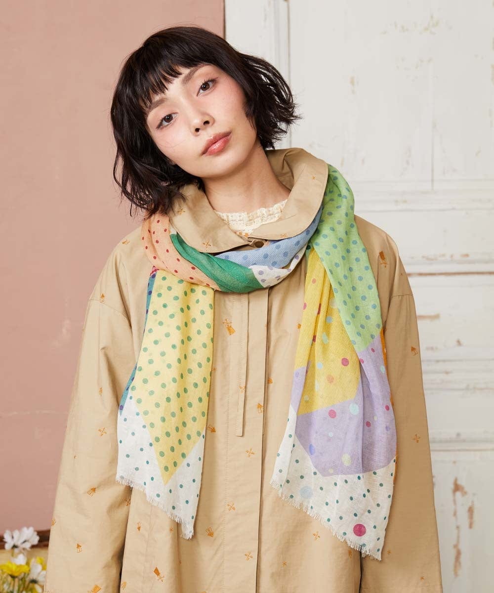 GG3DD30110 Jocomomola(ホコモモラ) ドットコットンストール アイボリー