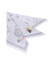 GG3FD30150 Jocomomola(ホコモモラ) ドン・キホーテ アニマルモチーフ刺繍大判スカーフ ラベンダー