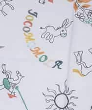 GG3FD30150 Jocomomola(ホコモモラ) ドン・キホーテ アニマルモチーフ刺繍大判スカーフ ラベンダー