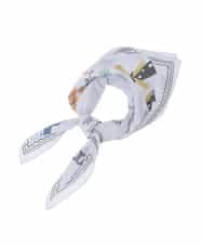 GG3FD30150 Jocomomola(ホコモモラ) ドン・キホーテ アニマルモチーフ刺繍大判スカーフ ラベンダー