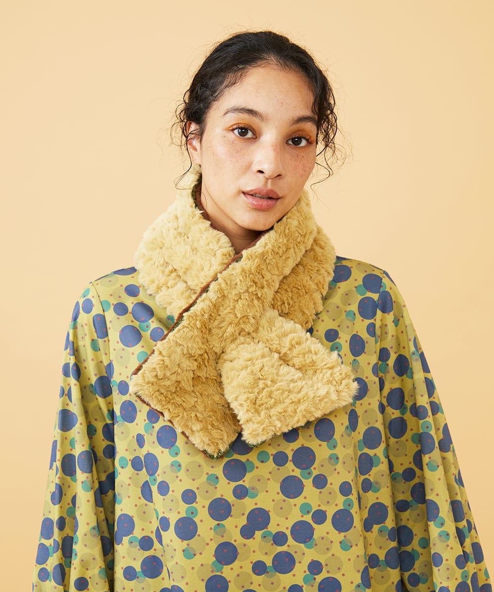 GG3LA31100 Jocomomola(ホコモモラ) 【2WAY】リバーシブルフェイクファーティペット ベージュ