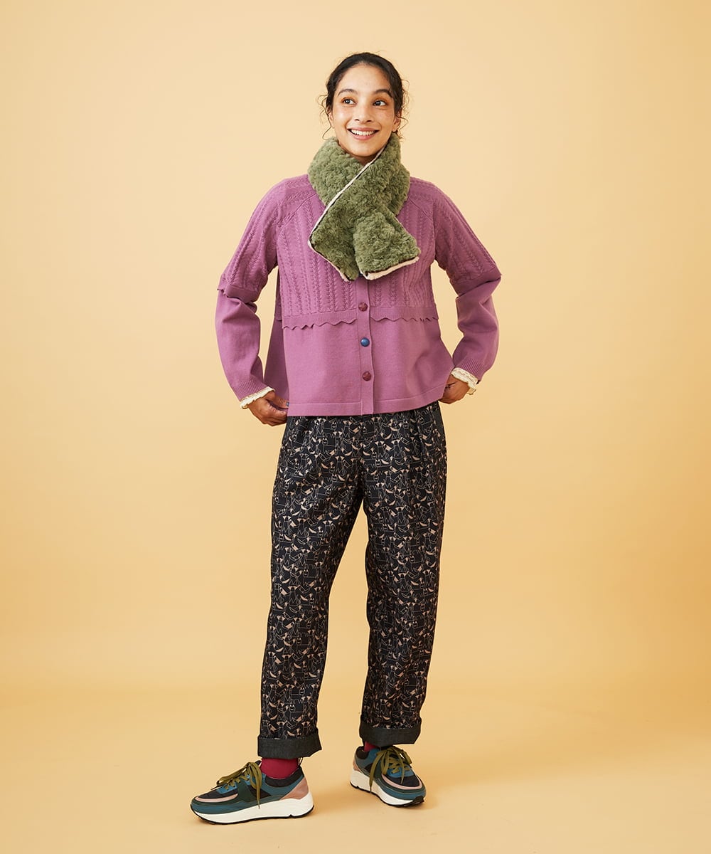 GG3LA31100 Jocomomola(ホコモモラ) 【2WAY】リバーシブルフェイクファーティペット グリーン