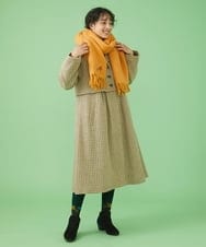 GG3LS30130 Jocomomola(ホコモモラ) フラワー刺繍デザインストール オレンジ