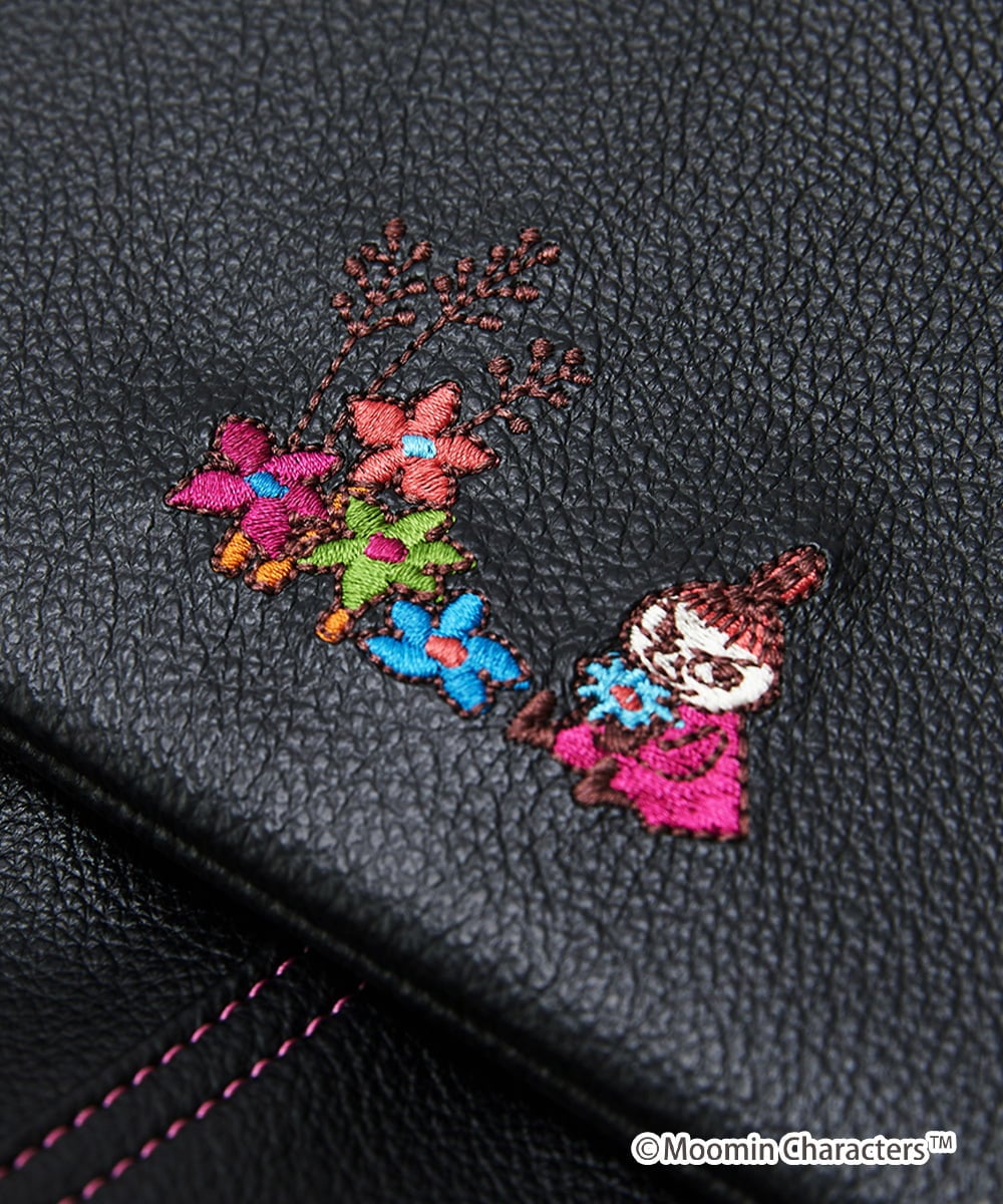GG5AG70160 Jocomomola(ホコモモラ) ムーミン リトルミイ&フラワー刺繍バックパック ブラック