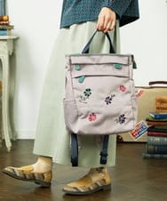 GG5CD30140 Jocomomola(ホコモモラ) フラワー刺繍トートリュック グレー