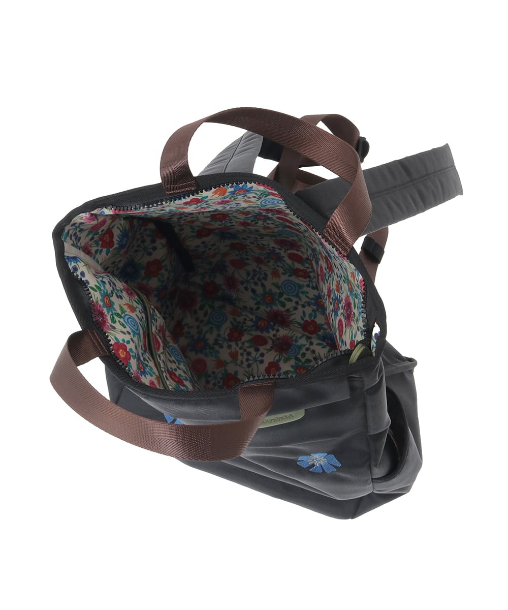 GG5CD30140 Jocomomola(ホコモモラ) フラワー刺繍トートリュック ブラック