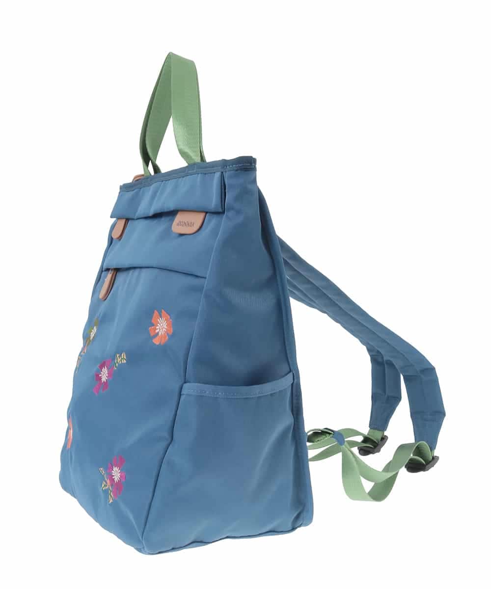 GG5CD30140 Jocomomola(ホコモモラ) フラワー刺繍トートリュック ブルー