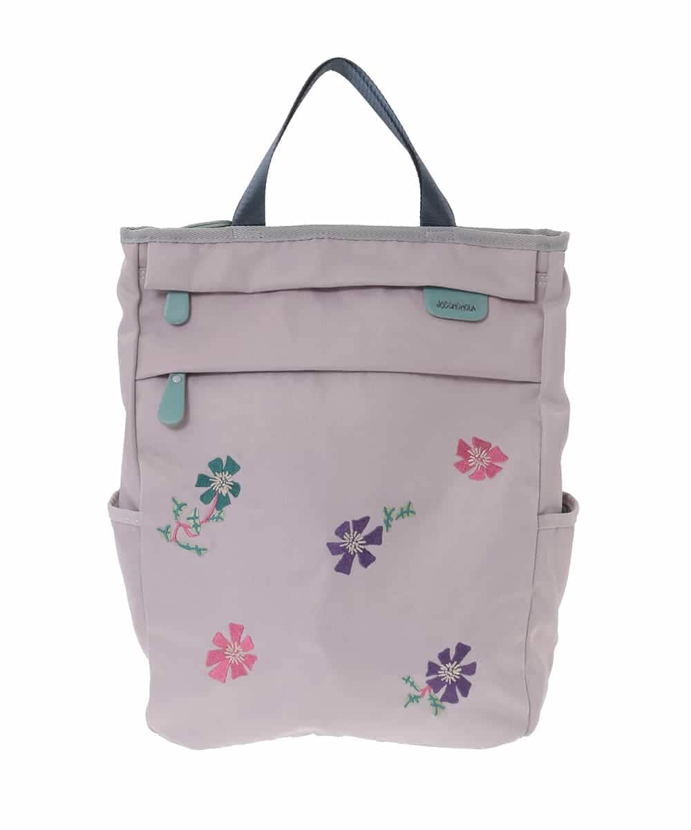 GG5CD30140 Jocomomola(ホコモモラ) フラワー刺繍トートリュック グレー