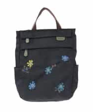 GG5CD30140 Jocomomola(ホコモモラ) フラワー刺繍トートリュック ブラック