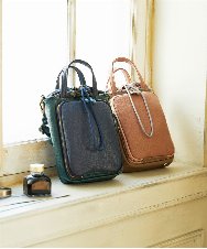 GG5CD31130 Jocomomola(ホコモモラ) 【2WAY】配色デザインミニショルダーバッグ ネイビー