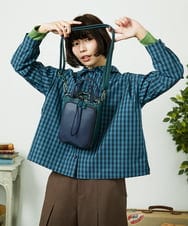 GG5CD31130 Jocomomola(ホコモモラ) 【2WAY】配色デザインミニショルダーバッグ ネイビー