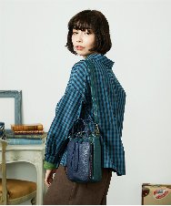 GG5CD31130 Jocomomola(ホコモモラ) 【2WAY】配色デザインミニショルダーバッグ ネイビー