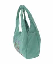 GG5DD30150 Jocomomola(ホコモモラ) フラワー刺繍ナイロントートバッグ グリーン
