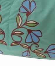 GG5DD30150 Jocomomola(ホコモモラ) フラワー刺繍ナイロントートバッグ グリーン