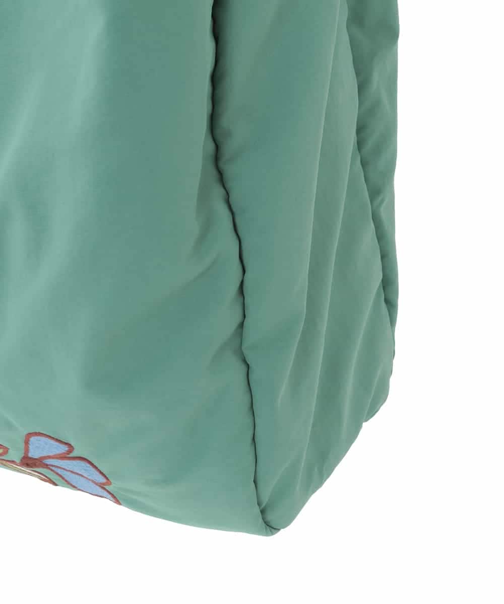 GG5DD30150 Jocomomola(ホコモモラ) フラワー刺繍ナイロントートバッグ グリーン