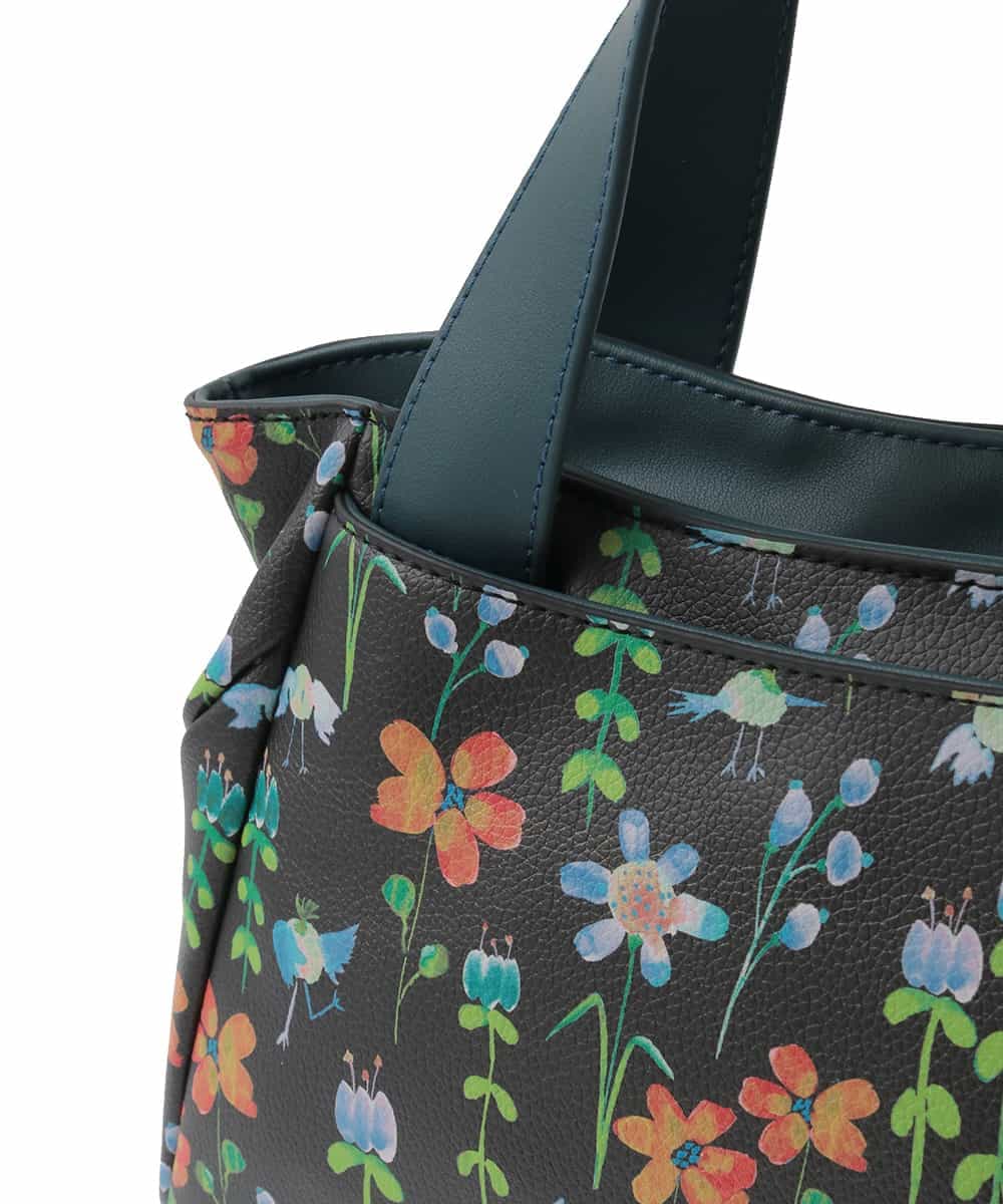 GG5DD31170 Jocomomola(ホコモモラ) 【2WAY】フラワープリントトートバッグ ブラック