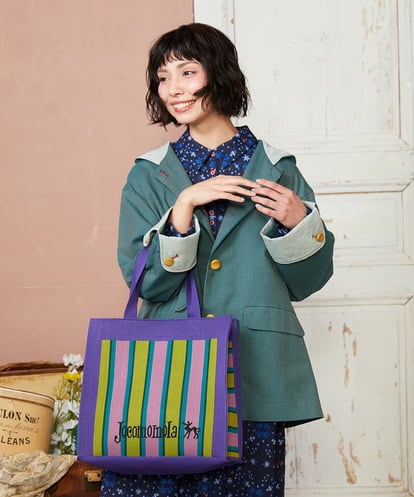 GG5DE32140 Jocomomola ストライプロゴデザイントートバッグ