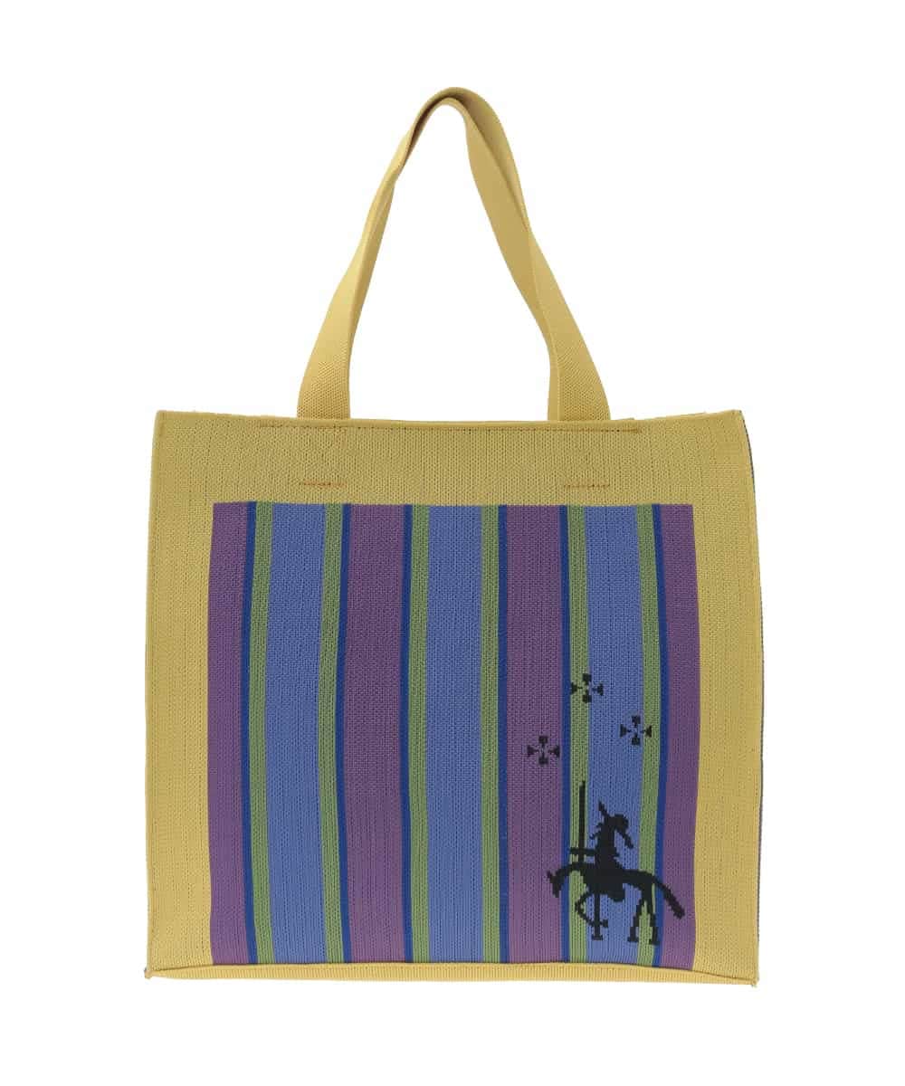 GG5DE32140 Jocomomola(ホコモモラ) ストライプロゴデザイントートバッグ イエロー
