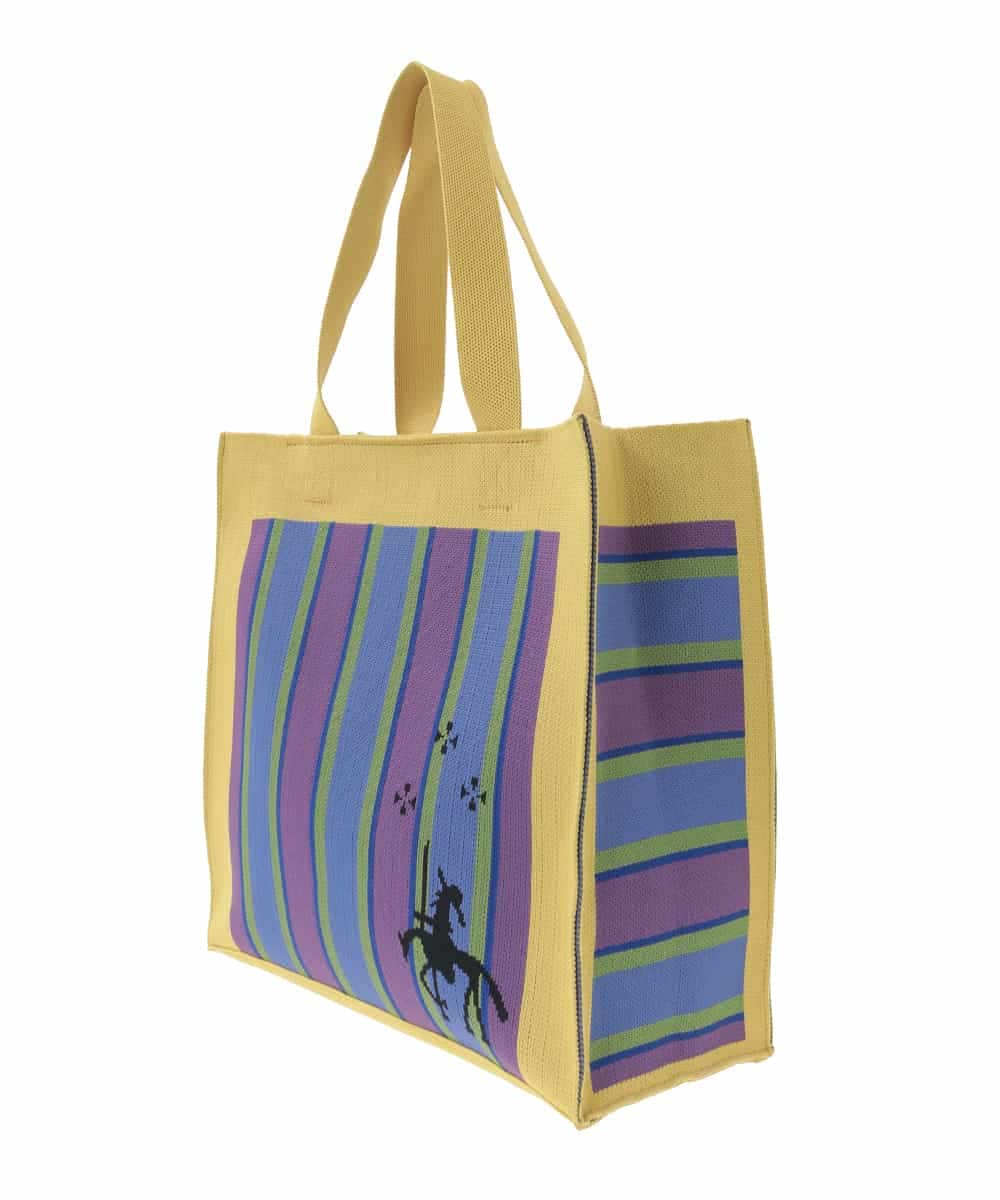 GG5DE32140 Jocomomola(ホコモモラ) ストライプロゴデザイントートバッグ イエロー