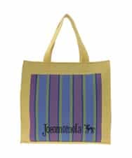 GG5DE32140 Jocomomola(ホコモモラ) ストライプロゴデザイントートバッグ イエロー
