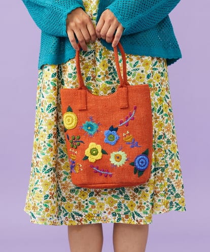 GG5FD30140 Jocomomola フラワービーズ刺繍トートバッグ