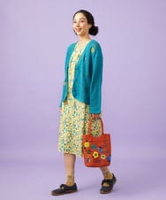 GG5FD30140 Jocomomola(ホコモモラ) フラワービーズ刺繍トートバッグ オレンジ