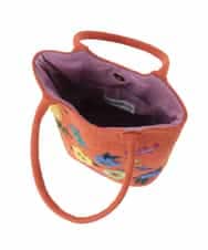 GG5FD30140 Jocomomola(ホコモモラ) フラワービーズ刺繍トートバッグ オレンジ