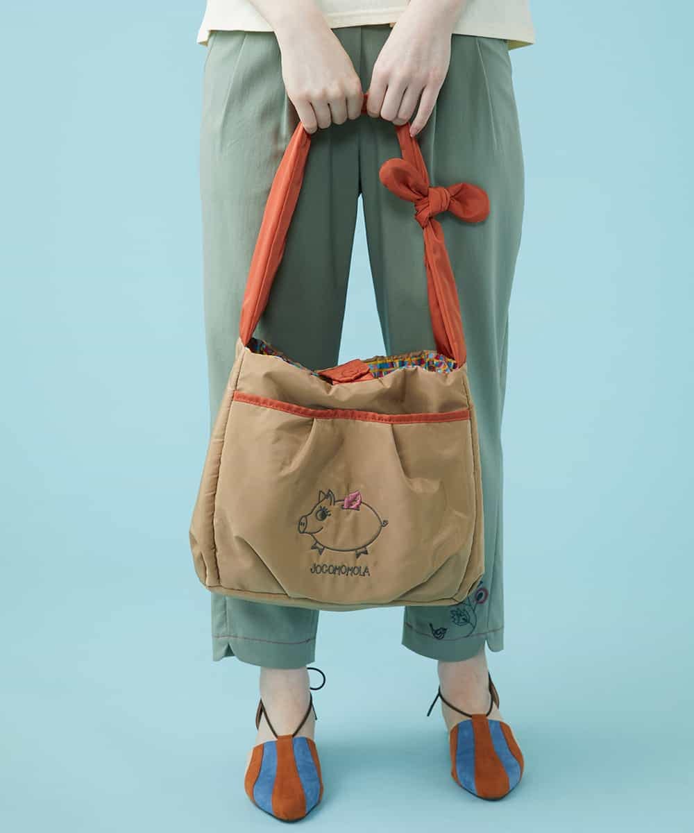 リバーシブル ピッグ刺繍トートバッグ トートバッグ Jocomomola ホコモモラ イトキンオンラインストア