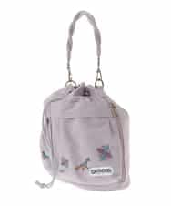 GG5GE72130 Jocomomola(ホコモモラ) 【2WAY】Clavileno バードモチーフ刺繍巾着デザインバッグ グレー
