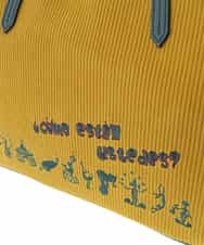 GG5LP33130 Jocomomola(ホコモモラ) コーデュロイ刺繍トートバッグ マスタード