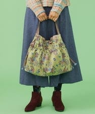 GG5LS31140 Jocomomola(ホコモモラ) フクロウ フラワープリント シャーリングトートバッグ イエロー