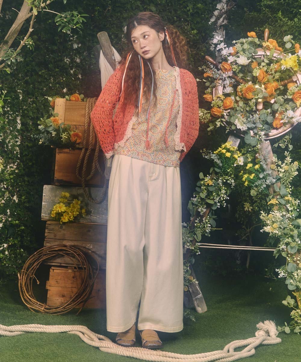 GG6DE30180 Jocomomola(ホコモモラ) マルチカラーメッシュローファー ベージュ