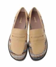 GG6DE30180 Jocomomola(ホコモモラ) マルチカラーメッシュローファー グリーン