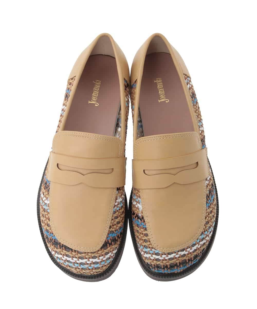 GG6DE30180 Jocomomola(ホコモモラ) マルチカラーメッシュローファー グリーン