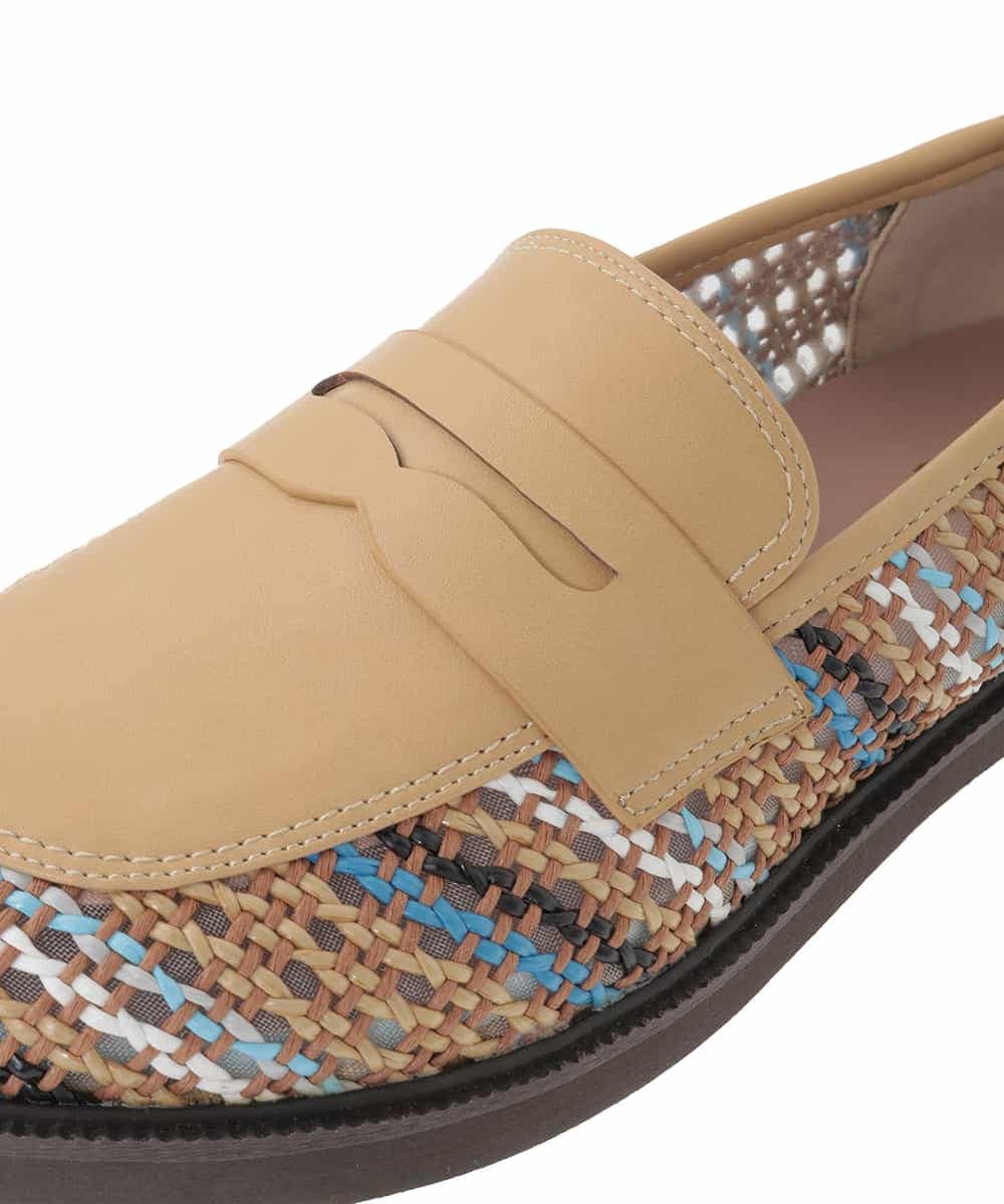 GG6DE30180 Jocomomola(ホコモモラ) マルチカラーメッシュローファー グリーン