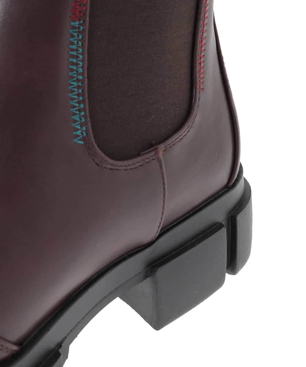 GG6JB30180 Jocomomola(ホコモモラ) ステッチアクセントサイドゴアブーツ ブラウン
